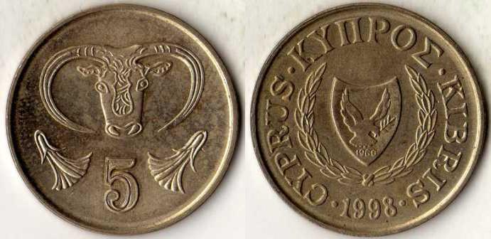 Кипр. 5 центов 1998 года.