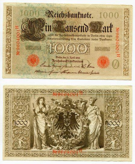 1000 марок 1910 года.
