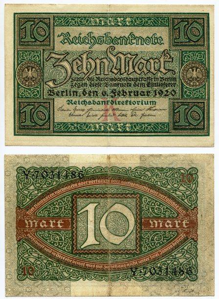 10 марок 1920 года.
