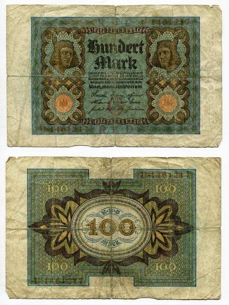 100 марок 1920 года.