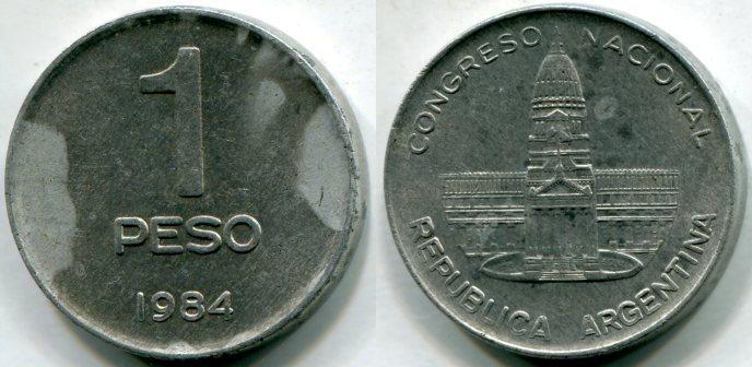 Аргентина. 1 песо 1984 года.