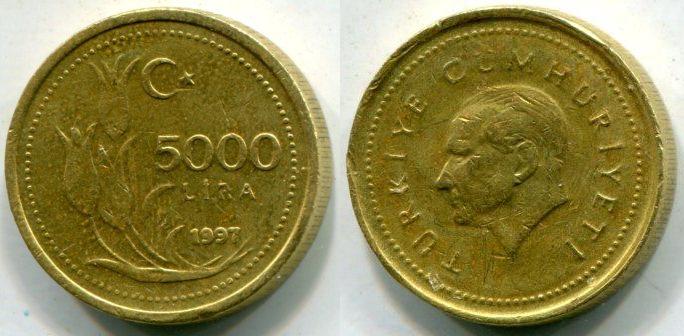 Турция. 5000 лир 1997 года.