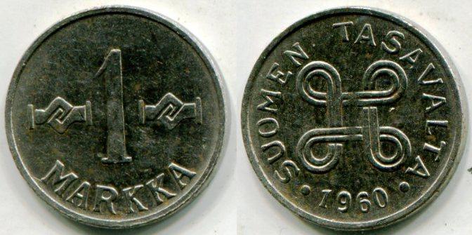 Финляндия. 1 марка 1960 года.