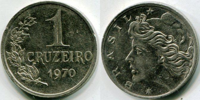 Бразилия. 1 крузейро 1970 года.