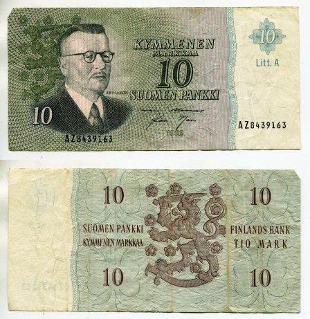 Финляндия. 10 марок 1963 года.