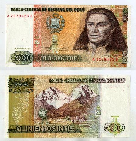Перу. 500 инти 1987 года.