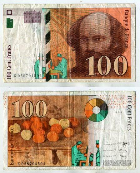 Франция. 100 франков 1998 года.
