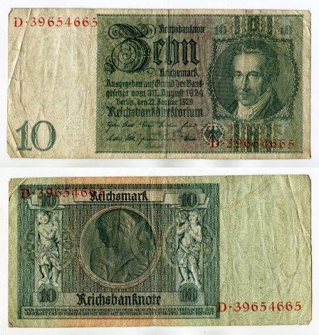 10 марок 1929 года.