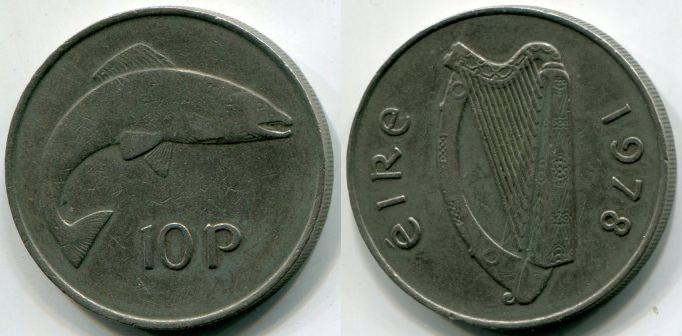 Ирландия. 10 пенсов 1978 года.