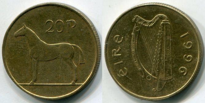 Ирландия. 20 пенсов 1996 года.