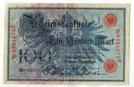 100 марок 1908 года. малоформатная. красный нумератор.