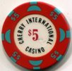 Жетон казино "Cherry international" на 5 долларов.