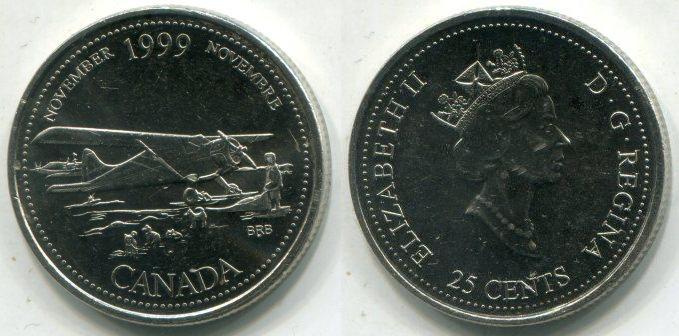 Канада. 25 центов 1999 года. Ноябрь.