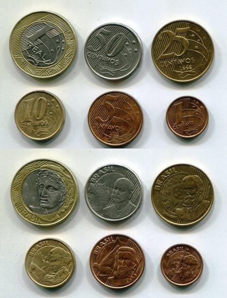 Бразилия. Набор монет 1998 - 2002 гг.