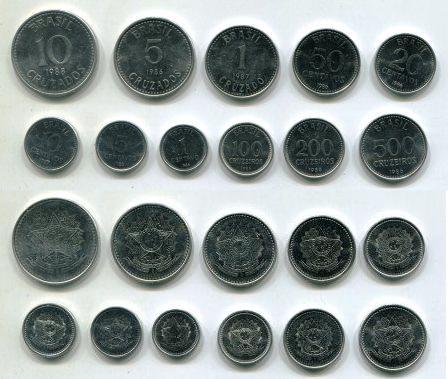 Бразилия. Набор монет 1985 - 1988 гг.