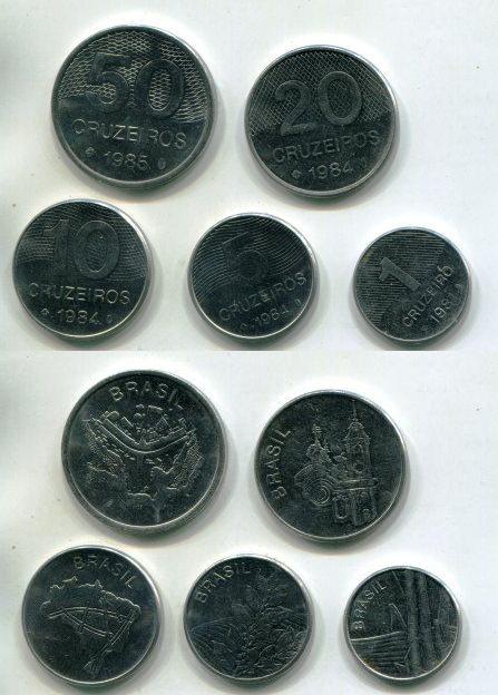 Бразилия. Набор монет 1981 - 1985 гг.