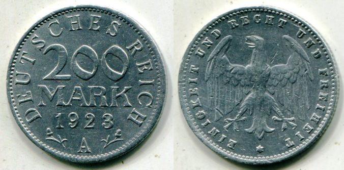 Германия. 200 марок 1923 года. "А".