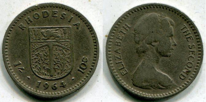 Родезия. 10 центов 1964 года.