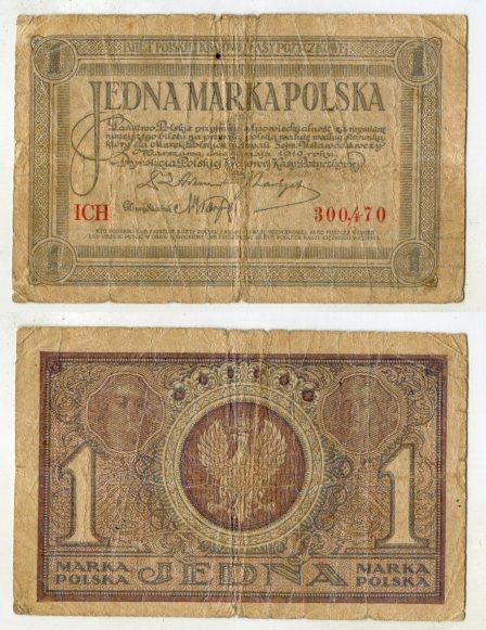 Польша. 1 марка 1919 года.